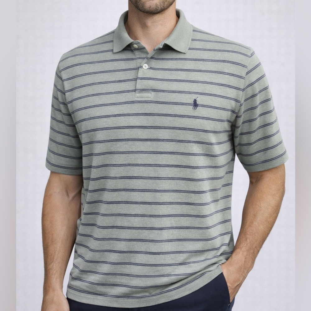 -Polo Ralph Lauren Olive Green Very Soft S/S Polo Shirt Men's Size XL